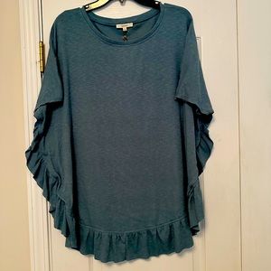 New with tags Easel Raw Hem Ruffel Top